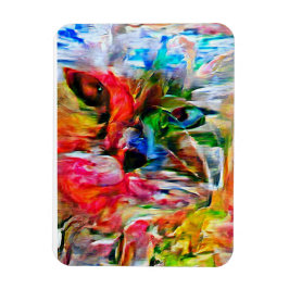 Imán Colorida abstracción de arte de gatos expresionist