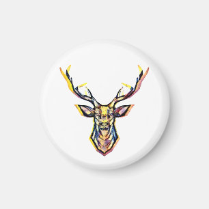 Imán Colorida acuarela Deer Head Art