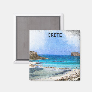 Imán Colorida creta vintage Grecia pintura