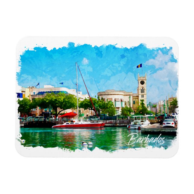 Imán Colorida Isla Caribe de Barbados (Horizontal)