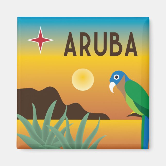 Imán Colorida isla caribeña de Aruba (Frente)