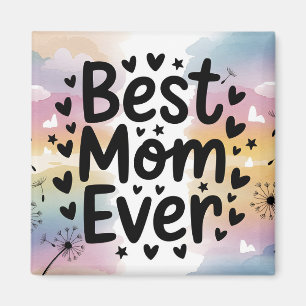 Imán Colorida mejor mamá del mundo acuarela Estrellas