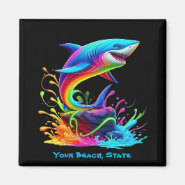 Imán Colorida salpicadura de tiburón