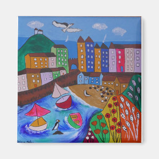 Imán Colorida vista de Tenby