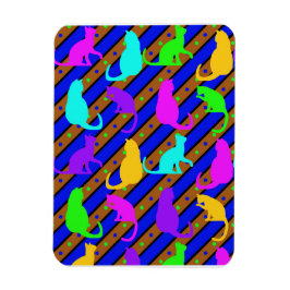 Imán Coloridas gatos rayas y polkadots Arte animal