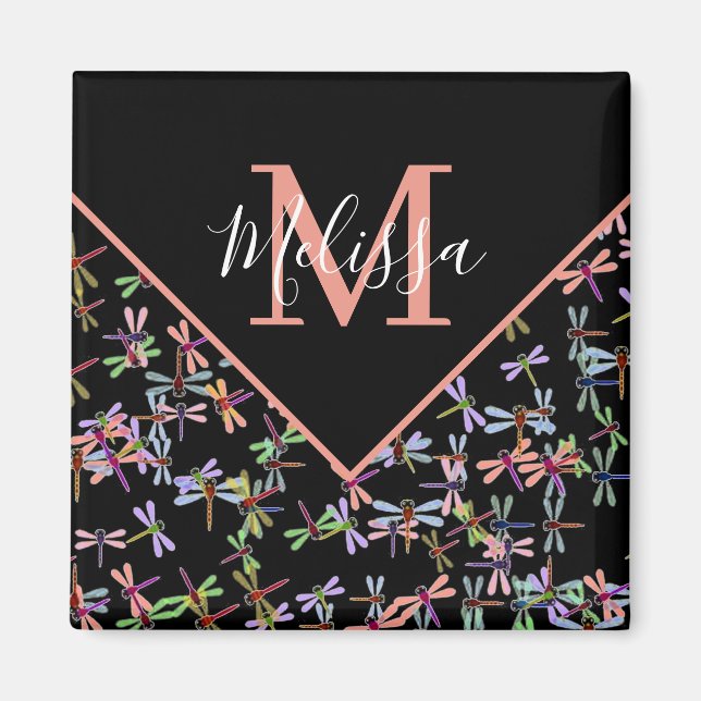 Imán Coloridas libélulas personalizadas (Frente)