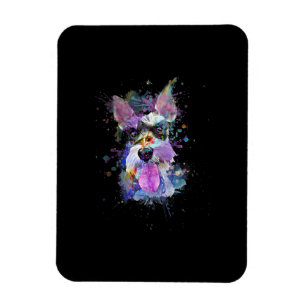Imán Coloridas mujeres Schnauzer Dog Design V-Cuello