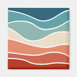 Imán Coloridas olas de estilo retro