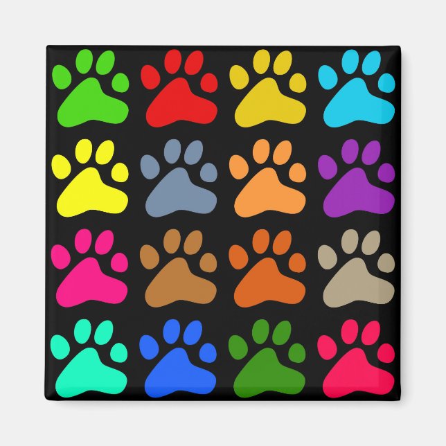 Imán Coloridas Paws (Frente)