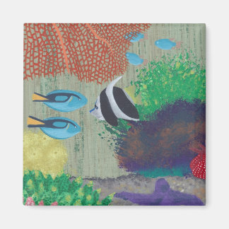 Imán Coloridas pinturas de peces tropicales