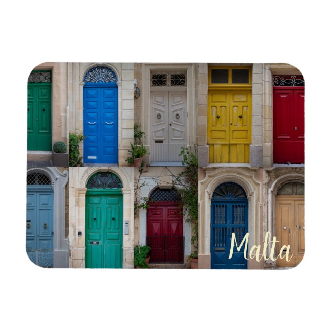 Imán Coloridas puertas delanteras en Malta (Horizontal)
