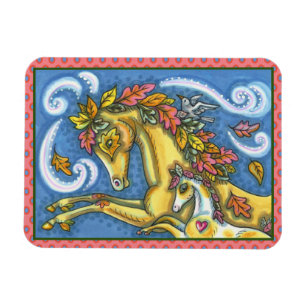 IMÁN COLORIDAS SALIDAS DE OTOÑO EN CABALLO Y COLOR BLAN