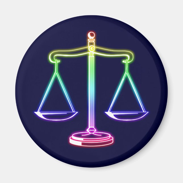 Imán Coloridas y brillantes escalas de justicia (Frente)