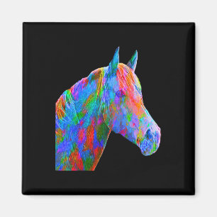 Imán Colorido arte de caballos Caballo Montando por Lov