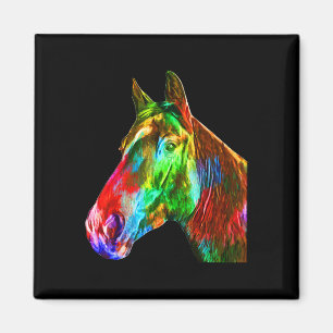 Imán Colorido arte de caballos Caballo Montando por Lov