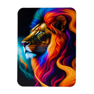 Imán Colorido arte de la cara del león