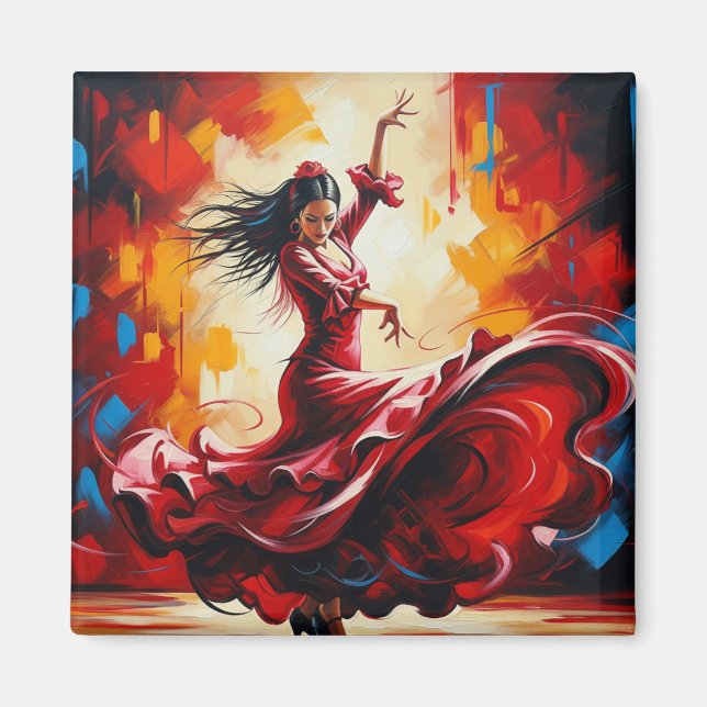Imán Colorido bailarín flamenco de España (Frente)