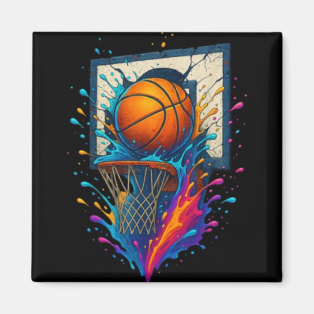 Imán Colorido baloncesto Splash Splash Splash Splash Ba (Frente)
