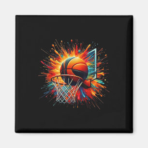 Imán Colorido baloncesto Tie Dye Color Splash Hoop Net
