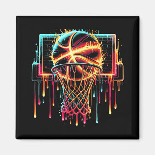 Imán Colorido Básquetbol Rasgo Color Splash Hoop Net
