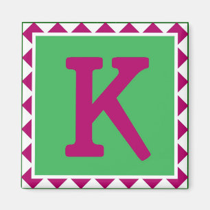Imán colorido de la letra "K" -