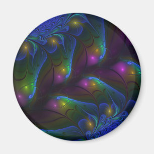 Imán Colorido Luminoso Abstracto Moderno Trippy Fractal