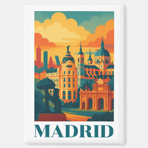 Imán Colorido Madrid España Viaje de época