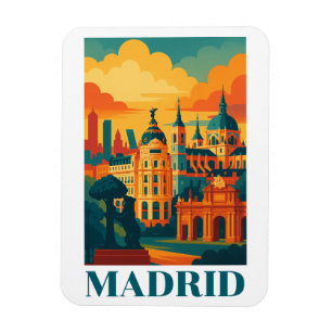 Imán Colorido Madrid España Viaje Vintage