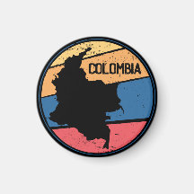 Colorido mapa de Colombia vintage