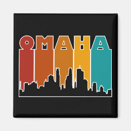 Imán Colorido Omaha Nebraska Retro Sunset