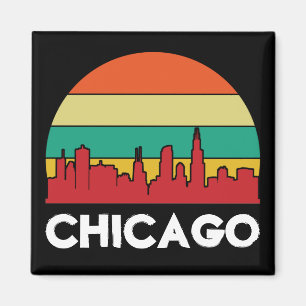 Imán Colorido paisaje de la ciudad de Windy de Chicago