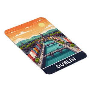 Imán Colorido paisaje urbano de la ciudad de Dublín – R