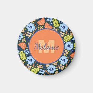 Imán Colorido Patrón de Flor Moderno y Bonito Personali