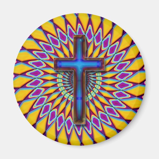 IMÁN COLORIDO RETRO CROSS (Frente)