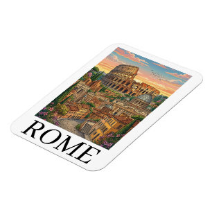 Imán Colorido Roma Italia Coliseo Arte de Viaje Vintage