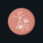 Imán Colorido Rustic I Do Crew Bridesmaid<br><div class="desc">La floral botánica contra el naranja quemado rústico hace un regalo destacado para la dama de honor para su fiesta nupcial. Fácilmente personalizar con el nombre y la fecha de evento de su elección. Regalo por la fiesta de la soltera, la fiesta de las novias, la dama de honor y...</div>