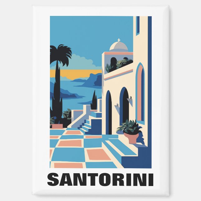 Imán Colorido Santorini Arquitectura Griega (Anverso)