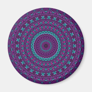 Imán Colorido Sparkly Jewel Tone Mandala Arte Digital