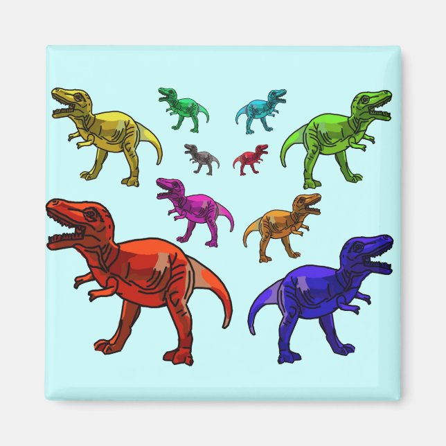 Imán Colorido T-Rex (Frente)