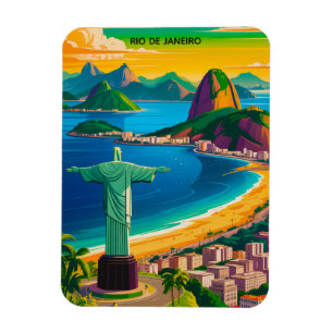 Imán Colorido Vintage Río de Janeiro Cristo Redentor