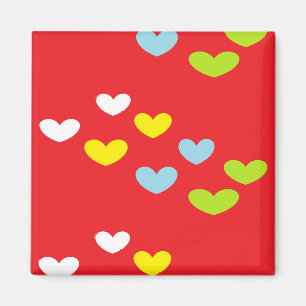 Imán Coloridos corazones rojos