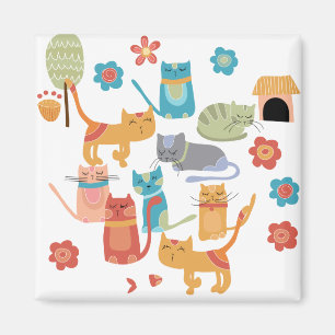 Imán Coloridos gatos gitanos imprimen regalos para los