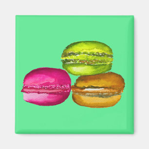 Imán Coloridos Macarons acuarela arte funky