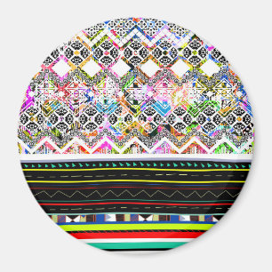 Imán Coloridos patrones tribales aztecas
