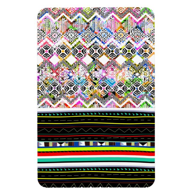 Imán Coloridos patrones tribales aztecas (Vertical)