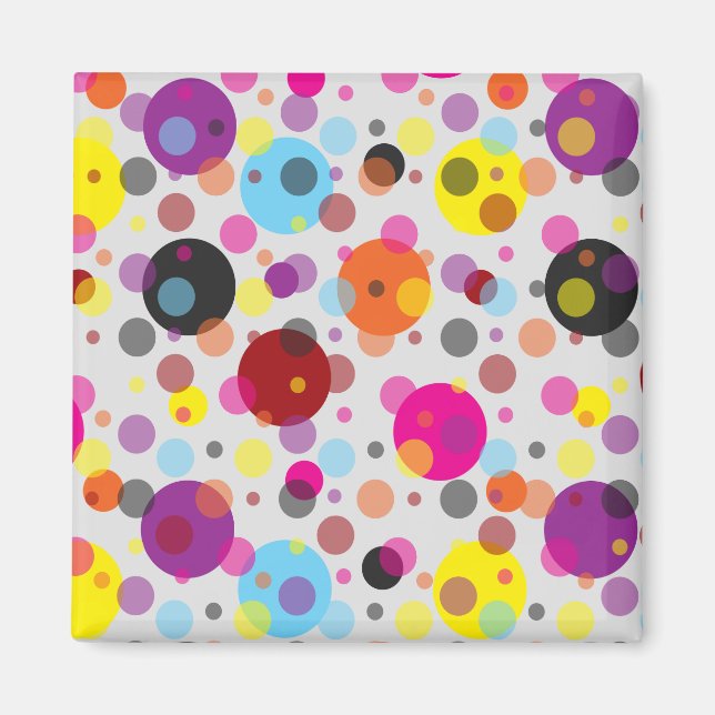 Imán Coloridos puntos de polka (Frente)