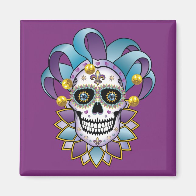 Imán Colorous Jester Skull (Frente)