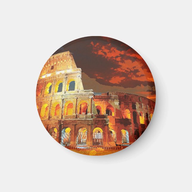 Imán Colosseo Italia Roma Viaje Arte Vintage (Frente)