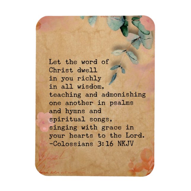 Imán Colossian 3:16 Verso de la Biblia NKJV (Vertical)