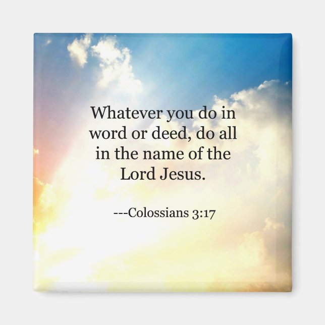 Imán Colossian 3:17, Escritura Bíblica Cristiana (Frente)